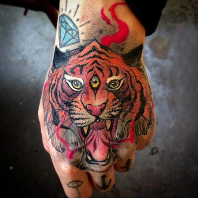 多款彩绘水彩素描创意霸气经典动物纹身图案