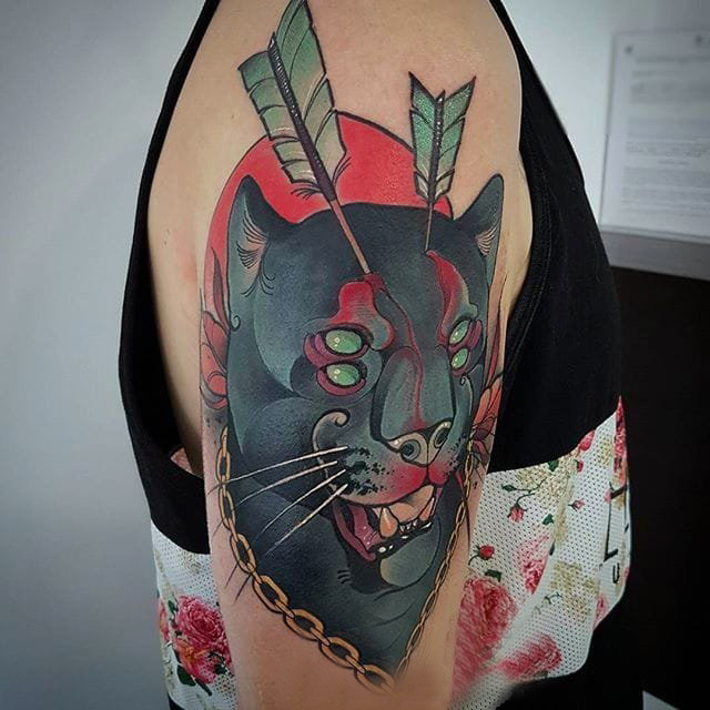 多款彩绘水彩素描创意霸气经典动物纹身图案