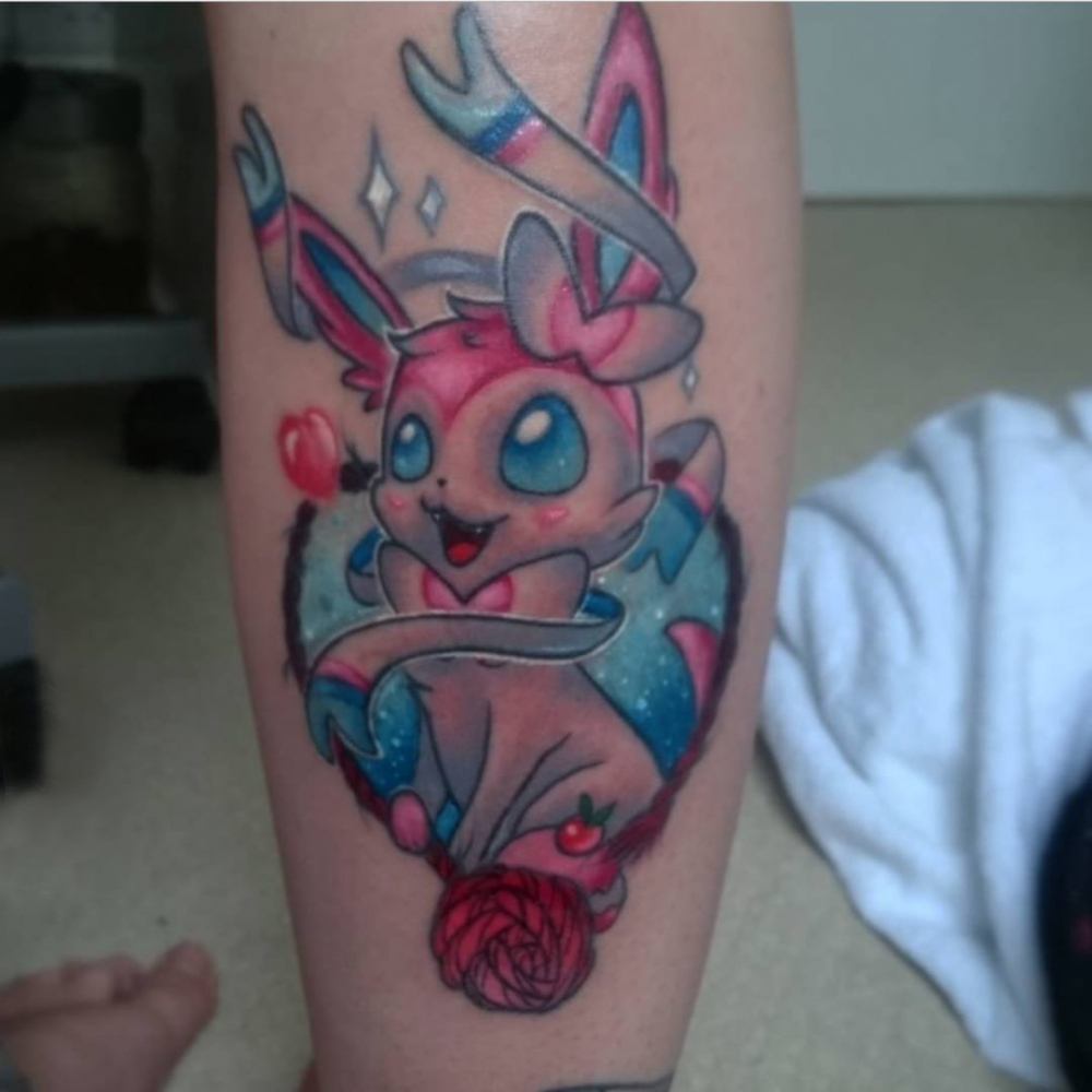 多款彩绘水彩素描创意经典卡通神奇宝贝纹身图案