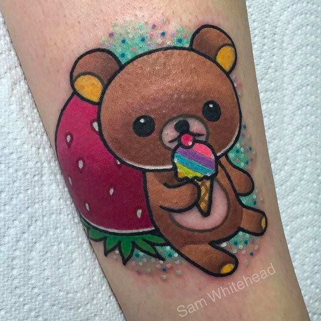 多款彩绘水彩素描少女心满满的卡通纹身图案