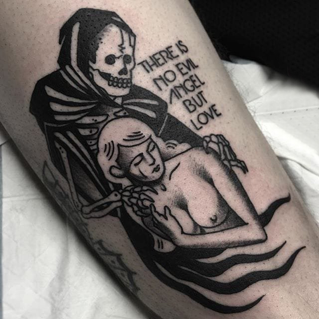 多款黑灰素描点刺技巧经典文艺纹身图案