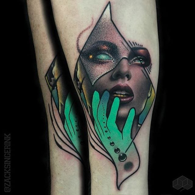 多款线条素描几何元素经典抽象人物纹身图案