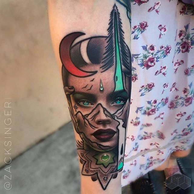 多款线条素描几何元素经典抽象人物纹身图案