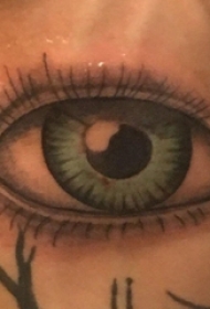 手臂纹身素材 男生手臂上彩色的眼睛纹身图片