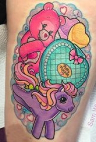 多款彩绘水彩素描少女心满满的卡通纹身图案