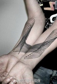 小臂线条抽象纹身图案