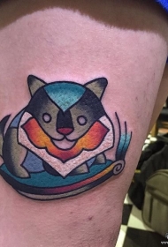 大臂old school卡通狐狸纹身图案