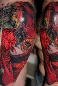 多款手臂上彩绘水彩素描创意经典纹身图案