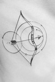 多款黑色线条文艺小清新经典弓箭纹身图案