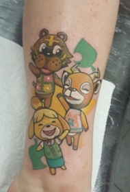 纹身卡通 女生小腿上可爱卡通纹身图片