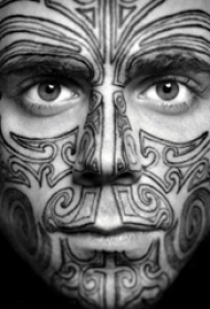 多款线条素描创意经典设计感十足的脸部纹身图案