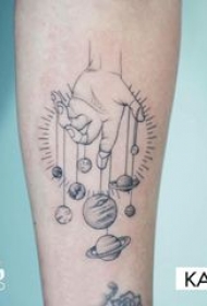 多款黑色线条素描文艺小清新几何元素纹身图案