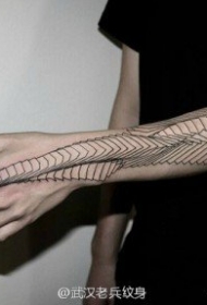 小臂欧美抽象几何线条纹身图案