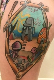 卡通可爱纹身图案 女生大腿上卡通可爱纹身图案