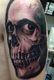 骷髅头纹身 男生手臂上骷髅纹身图片