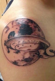 地球纹身图案 男生手臂上地球纹身图案