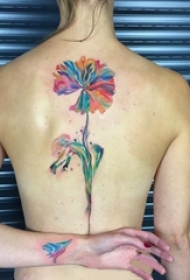 文艺花朵纹身 多款彩色渐变纹身文艺花朵纹身经典图案