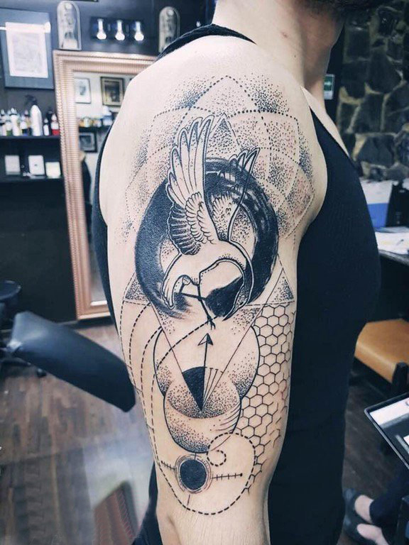 几何纹身 男生手臂上几何纹身图案