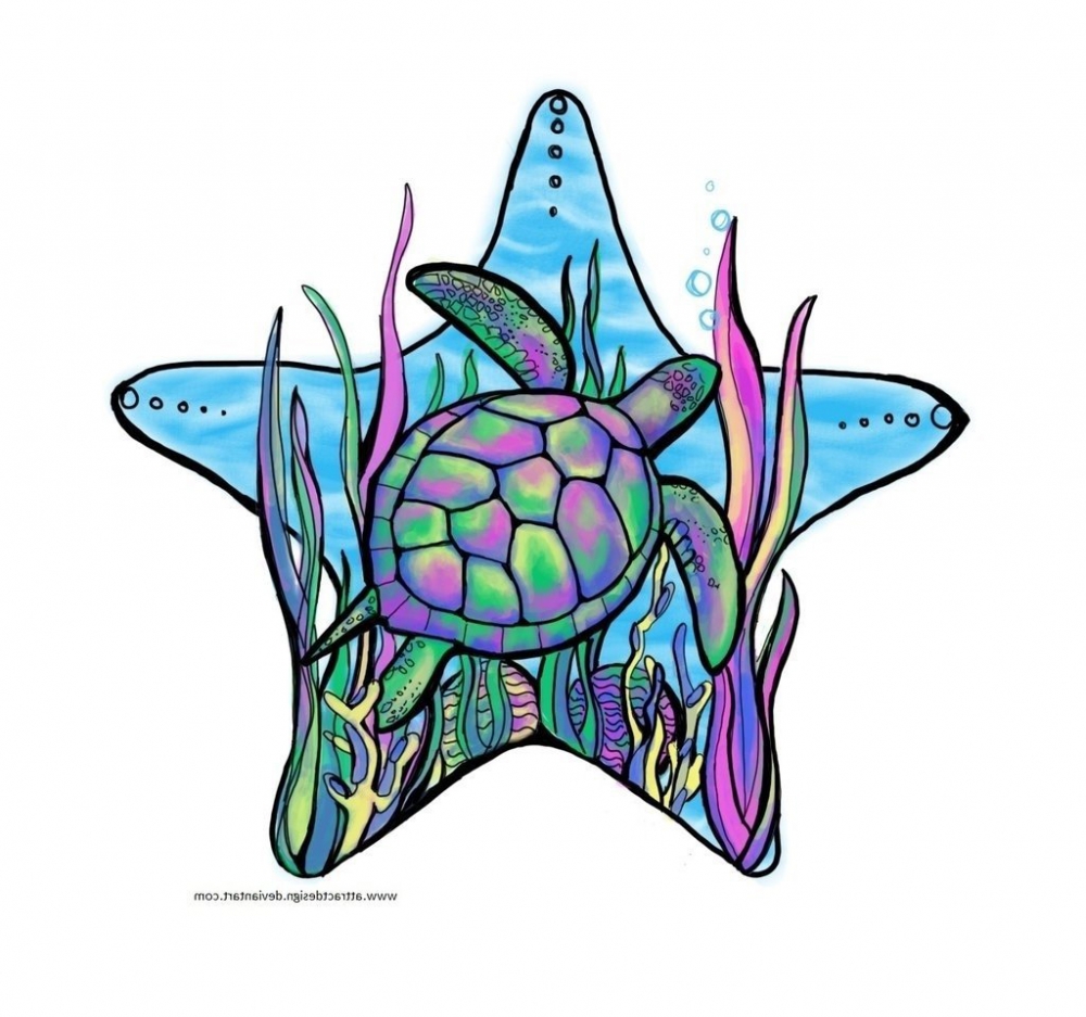 多款线条素描文艺可爱有趣海龟动物纹身手稿