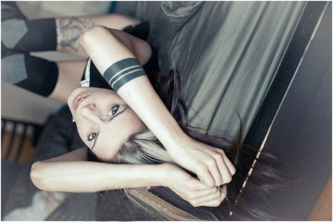 臂环纹身图案 多款简单线条纹身黑色臂环纹身图案