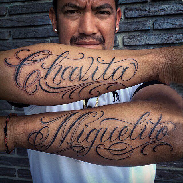 花体英文纹身 多款简单线条纹身素描花体英文纹身图案