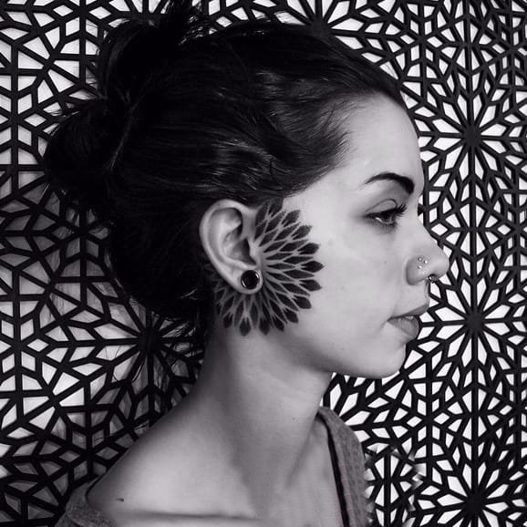 梵花纹身 多款黑灰纹身点刺技巧梵花纹身图案