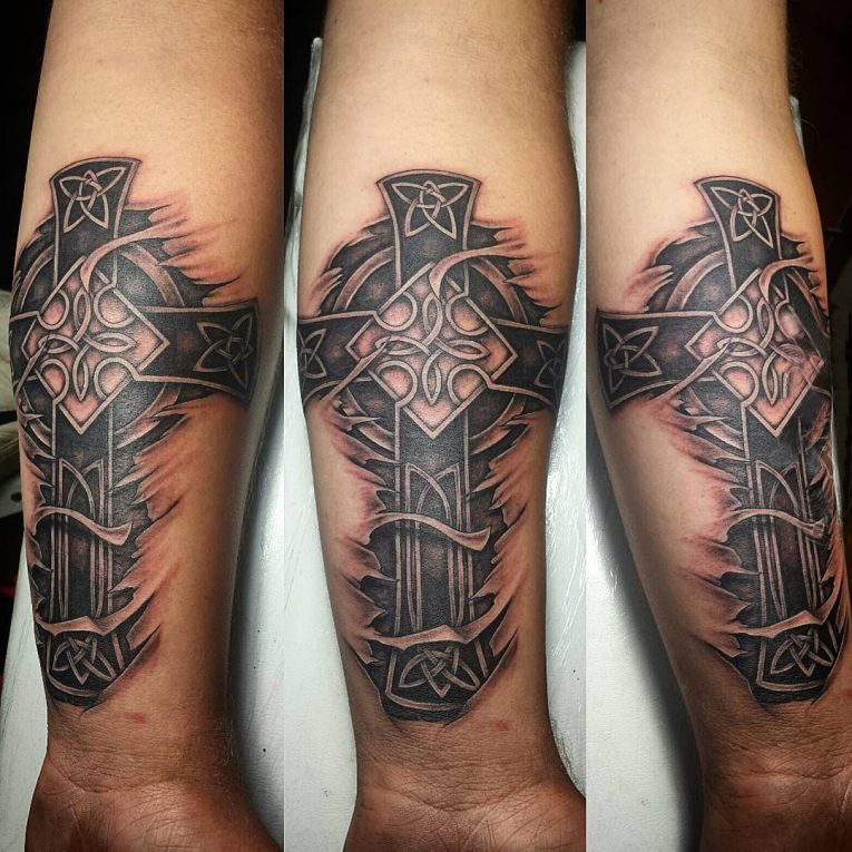 简单十字架纹身 多款黑灰纹身素描简单十字架纹身图案