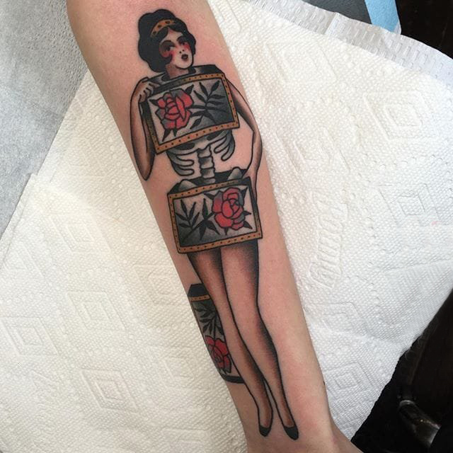 女生人物纹身图案 多款欧美抽象纹身彩色女生人物纹身图案