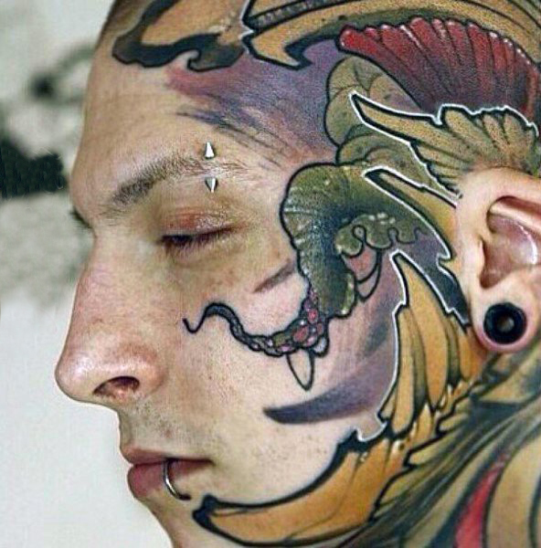 人头纹身图案 多款简单线条纹身素描人头纹身图案