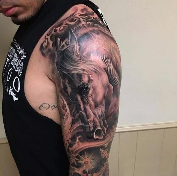 多款设计感十足的动物马纹身图案