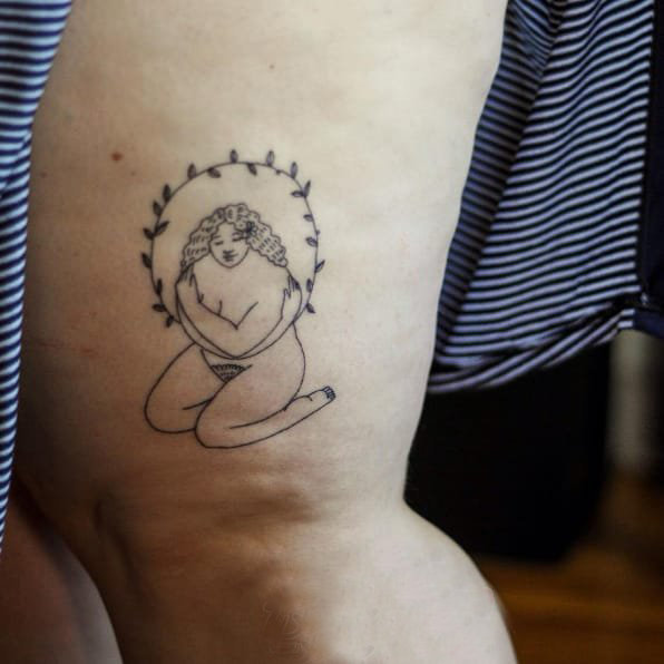 简单线条纹身 多款简单线条纹身黑色人物肖像纹身图案