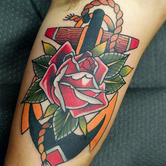 欧美玫瑰纹身 多款小清新文艺纹身彩绘欧美玫瑰纹身图案