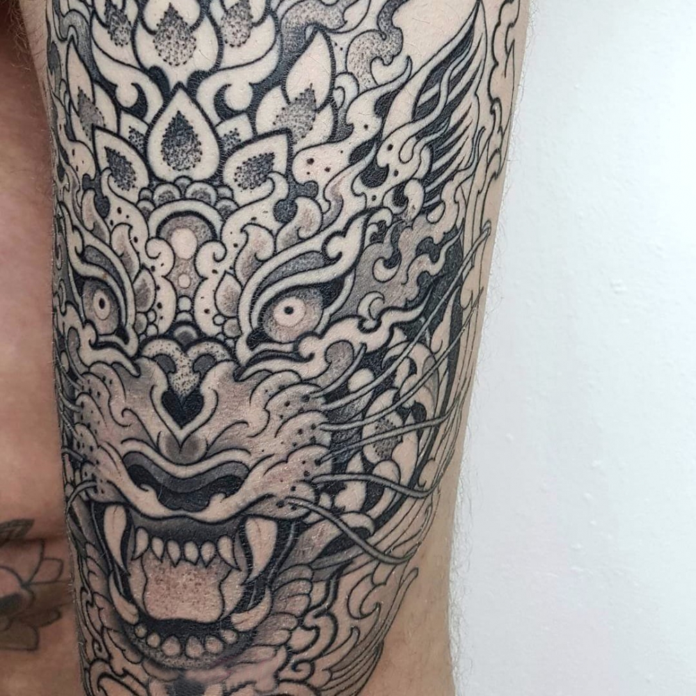 素描纹身 多款黑灰纹身素描欧美抽象纹身图案