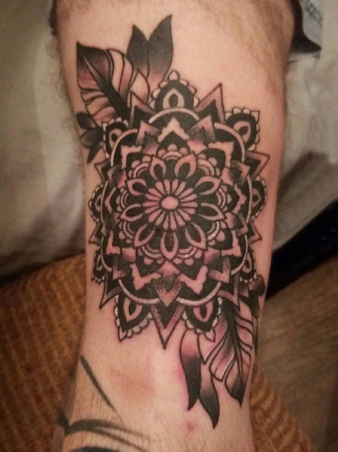 梵花纹身 男生小腿上梵花纹身图案