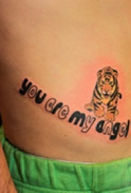 清新图文腰部纹身