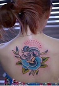 创意抽象后背纹身