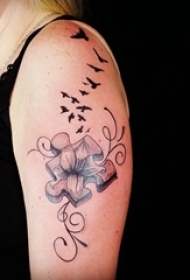 多款线条素描文艺小清新唯美拼图纹身图案