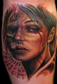 精美抽象腿部纹身