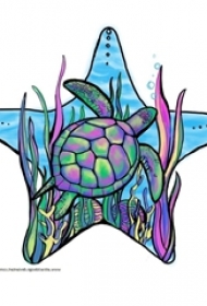 多款线条素描文艺可爱有趣海龟动物纹身手稿