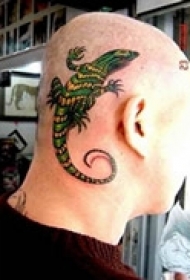 头侧帅气蜥蜴图纹