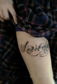 流行英文腿部纹身