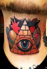 艺术抽象颈部纹身