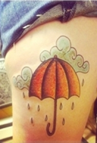 另类彩图腿部纹身