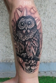 多款彩色个性的猫头鹰纹身