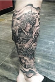 男士霸气小腿纹身