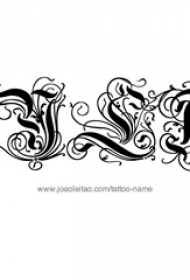 花体英文纹身手稿 黑色纹身花体英文纹身手稿