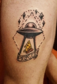 素描纹身 男生大腿上素描纹身图片