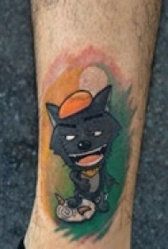 可爱卡通腿部纹身