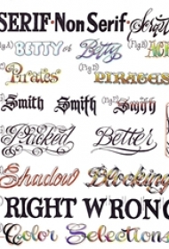 花体英文纹身 多款简单线条纹身黑色花体英文纹身经典图案