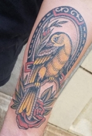 纹身鸟 男生手臂上小鸟纹身图案